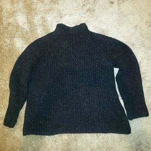 Ralph Lauren Mock Neck Charcoal Wool Sweater